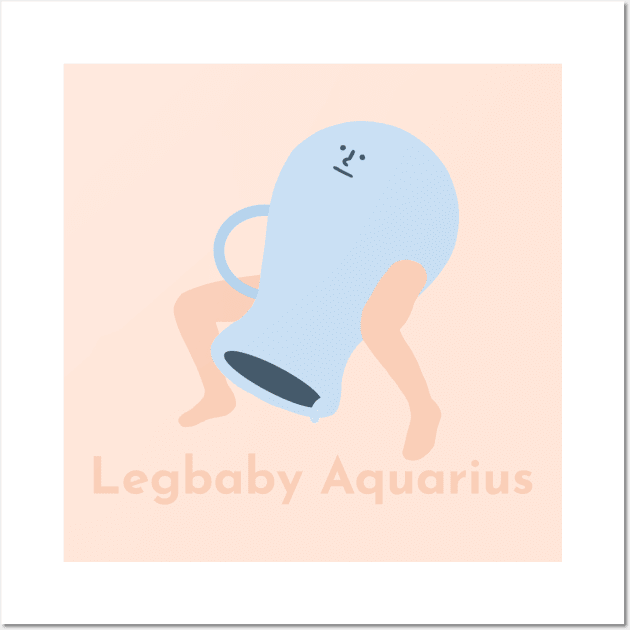 Legbaby Aquarius | Zodiac | Cute | Funny | Weird | Gift | Minimalist | Star Sign | Astrology | Wall Art by WiseCat